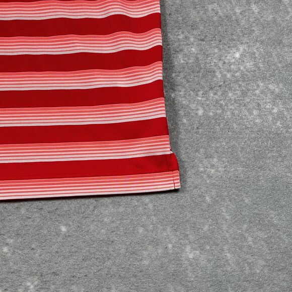 Nike Dri Fit Performance Golf Shirt Men’s XXL Standard Fit Stripes Red Pink 2XL - Picture 4 of 11